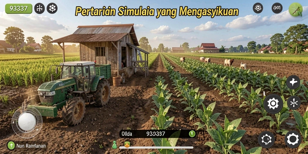 Tampilan menarik dari gameplay pertanian dalam 93337.
