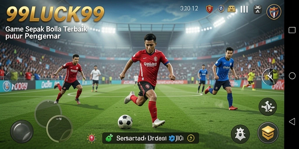 Gameplay seru 99LUCK99 dengan aksi sepak bola nyata.