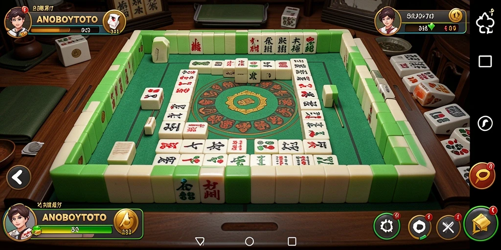 Tampilan gameplay ANOBOYTOTO yang memukau dalam permainan Mahjong.