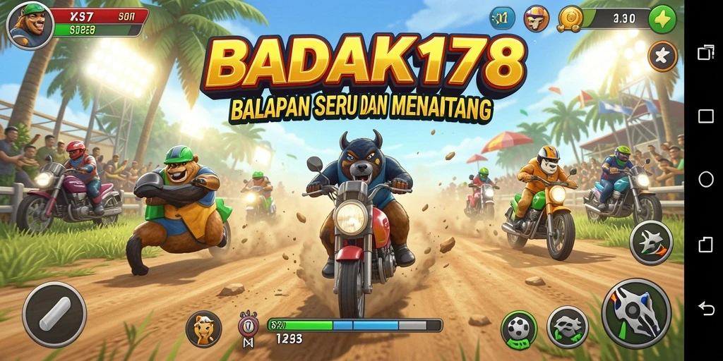 Tampilan gameplay balapan seru di BADAK178.