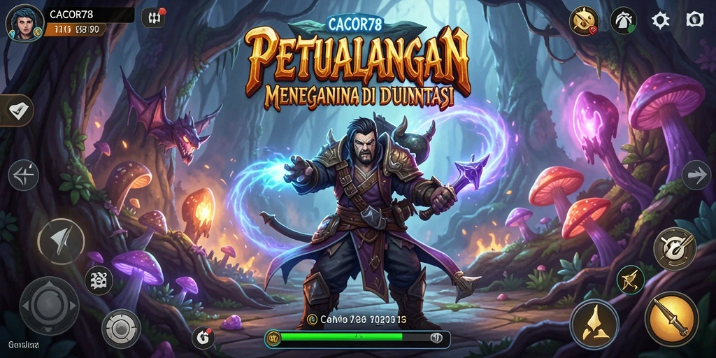 Tangkapan layar utama menampilkan aksi seru dalam gameplay petualangan.