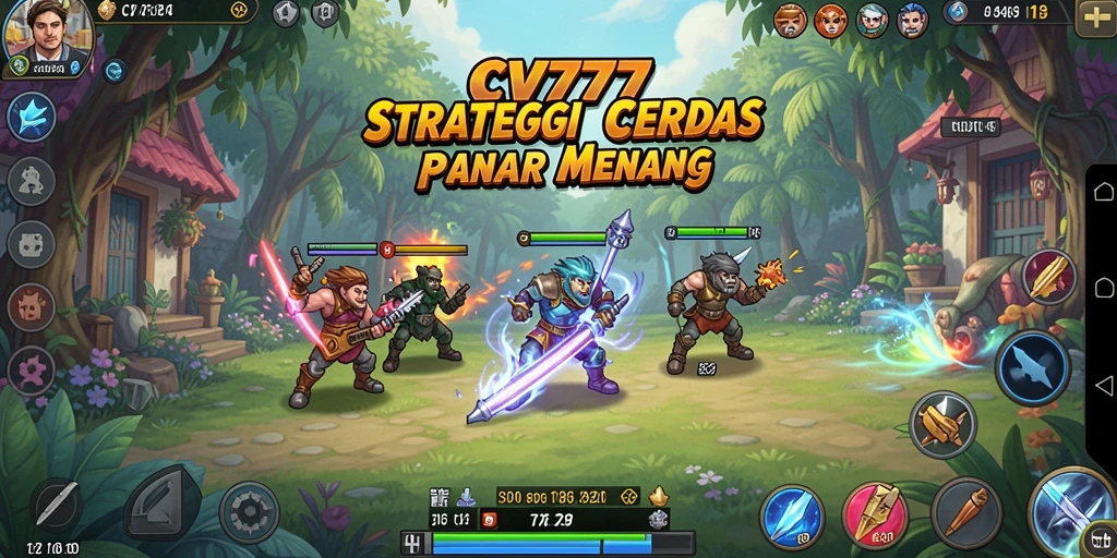 Screenshot menampilkan gameplay strategis yang mendebarkan dari CV777.