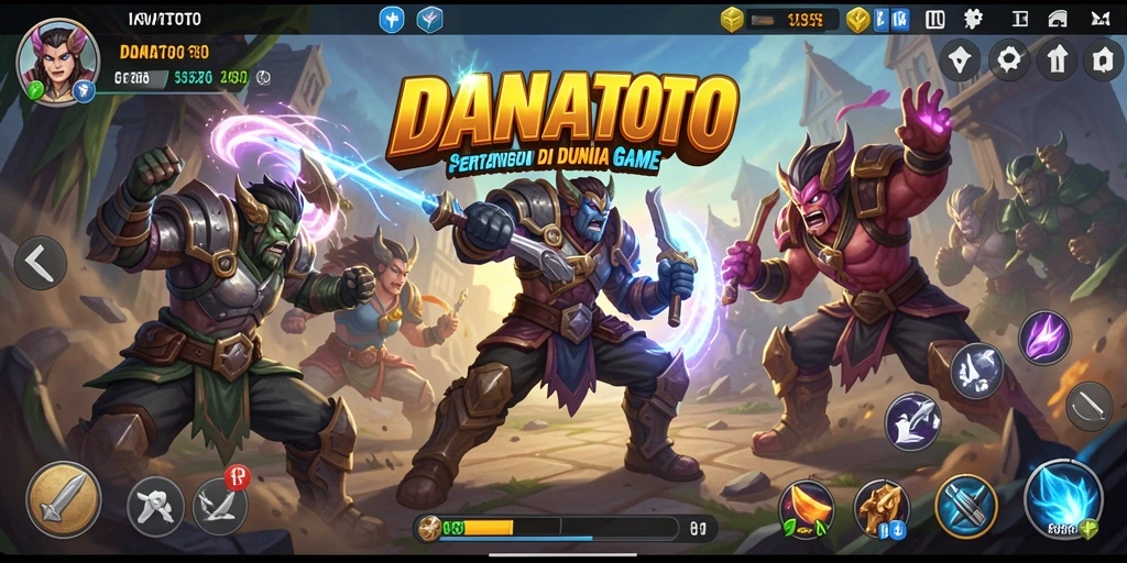 Tampilan gameplay pertarungan seru di DANATOTO.