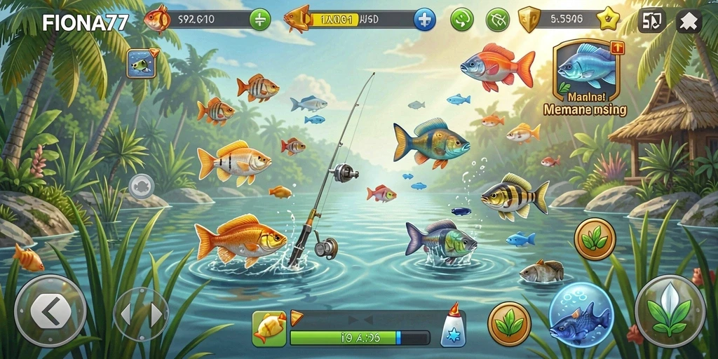 Tangkapan ikan besar dalam gameplay FIONA77 yang seru.