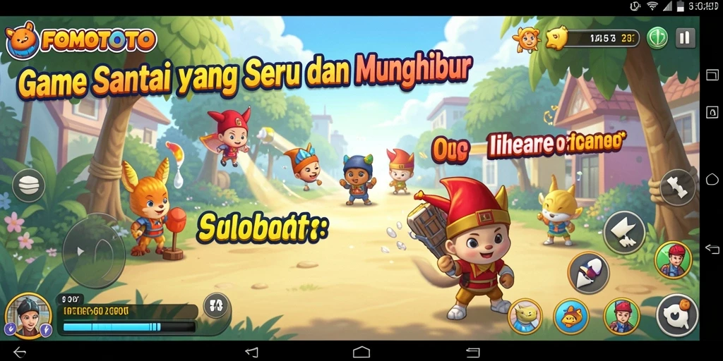 Tampilan gameplay seru dari FOMOTOTO yang menghibur.
