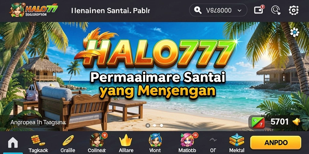 Screenshot HALO777 menampilkan gameplay yang berwarna-warni dan dinamis.