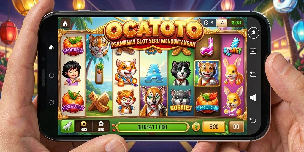 Screenshot gameplay OCATOTO menampilkan kombinasi slot yang menarik.