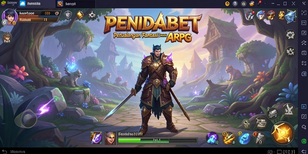 Screenshot utama PENIDABET menampilkan aksi pertarungan karakter dalam petualangan ARPG.