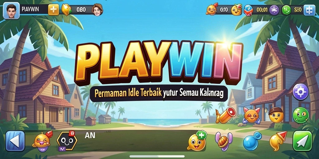 Screenshot gameplay PLAYWIN yang menampilkan aksi karakter dalam mode Idle.