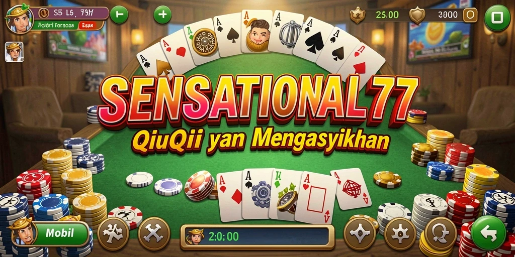 Tampilan mengasyikkan dari gameplay QiuQiu SENSATIONAL77.