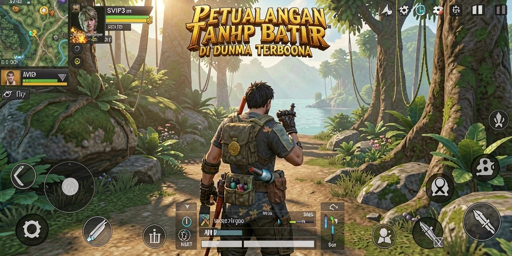 Tangkapan layar gameplay yang menampilkan eksplorasi dunia terbuka SVIP3.