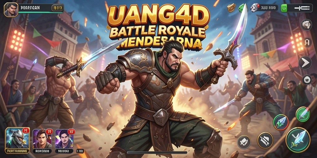 Screenshot gameplay UANG4D yang menegangkan dengan aksi Battle Royale.