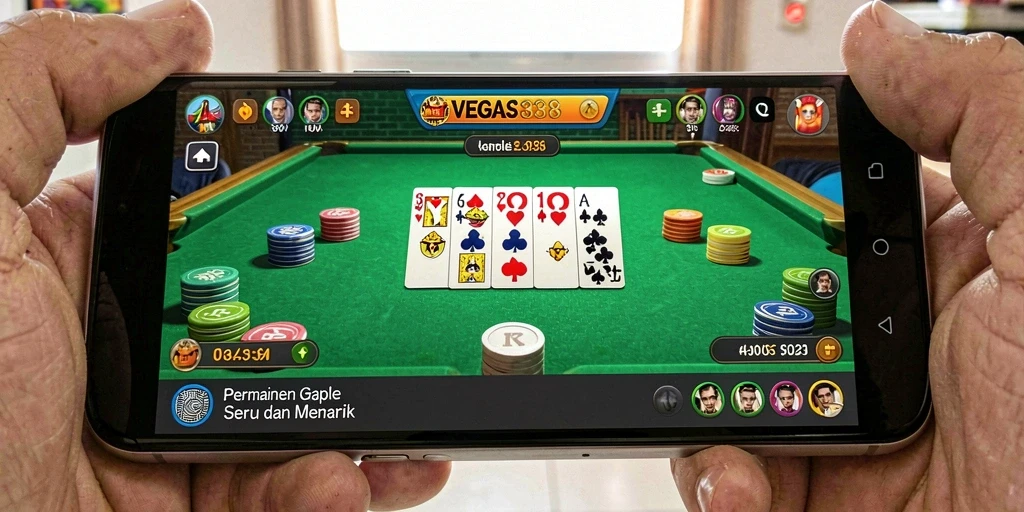 Tampilan gameplay seru dari VEGAS338 saat bermain Gaple.