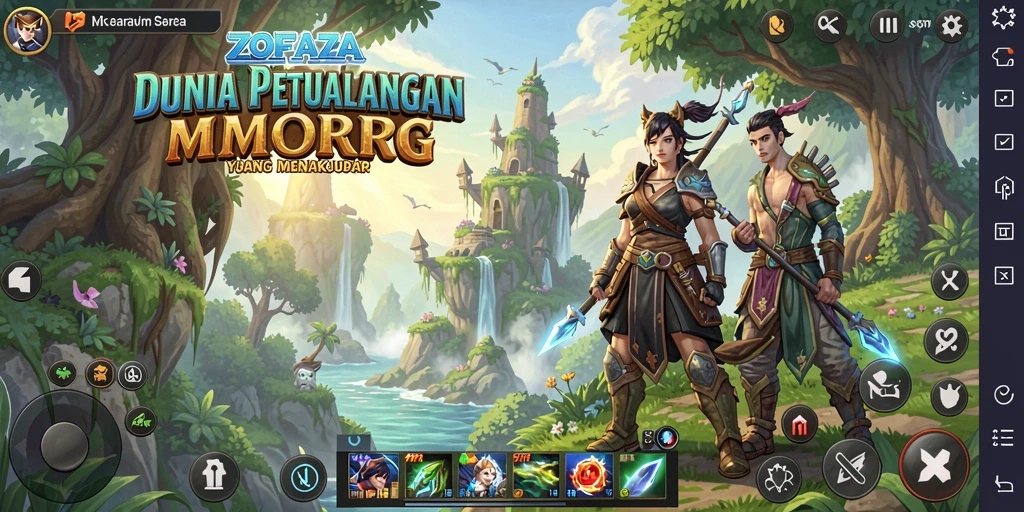 Tampilan gameplay ZOFAZA yang memukau dalam petualangan MMORPG.