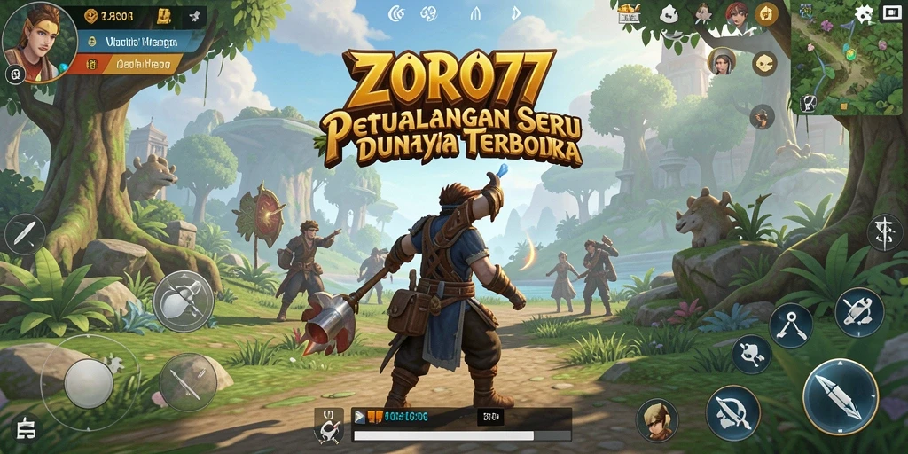 Tampilan gameplay Open World ZORO77 yang menarik dan dinamis.